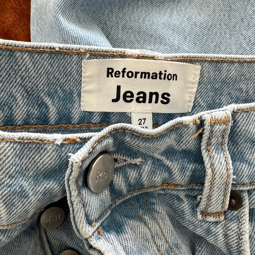 REFORMATION Cynthia High Rise straight jeans - TAHOE wash // size 27 - Picture 7 of 7